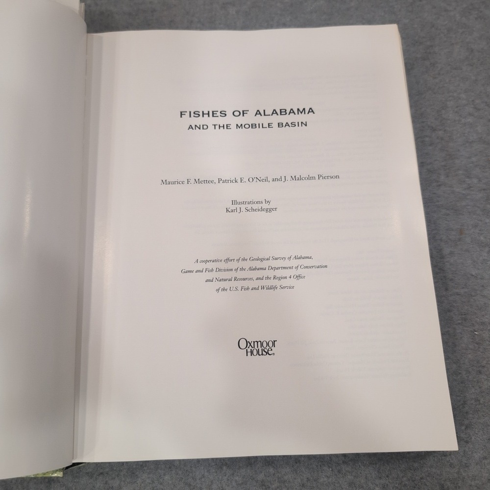 Fishes of‎ Alabama and the Mobile Basin Oxmoor House 1996 Hardcover with Map - Picture 5 of 9
